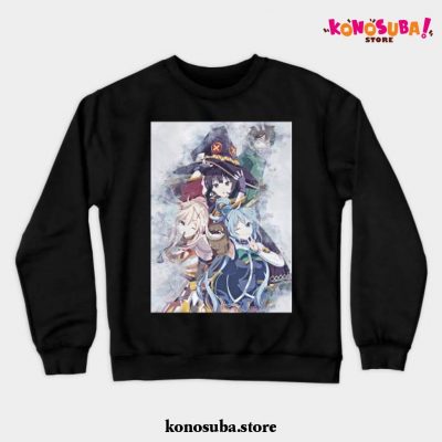 Anime Konosuba Art Crewneck Sweatshirt Black / S