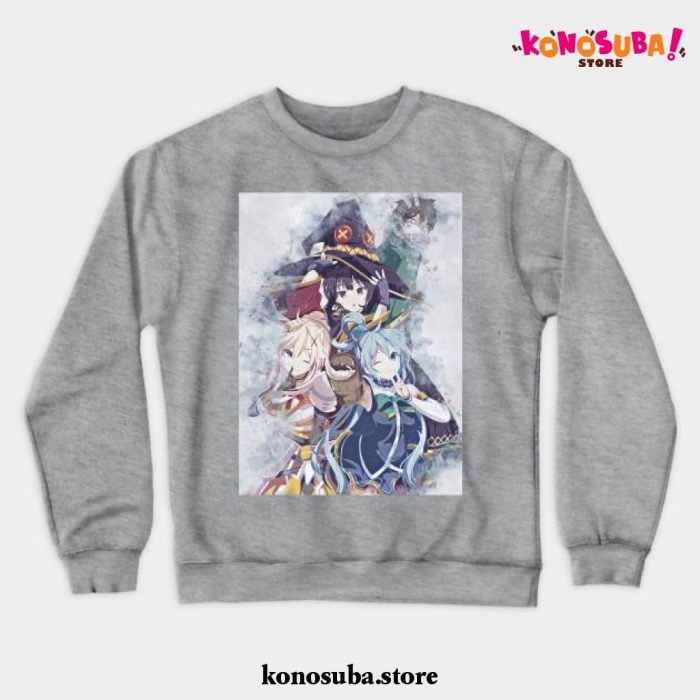Anime Konosuba Art Crewneck Sweatshirt Gray / S