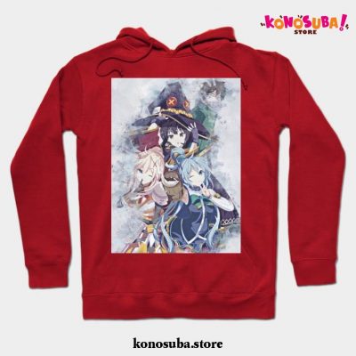 Anime Konosuba Art Hoodie Red / S