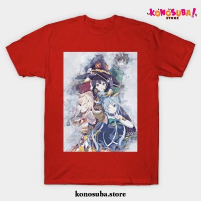 Anime Konosuba Art T-Shirt Red / S