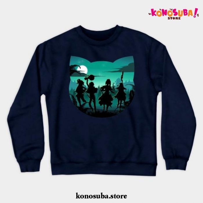 Chomusuke Silhouette Crewneck Sweatshirt Navy Blue / S