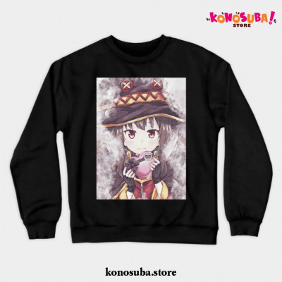Cute Konosuba Art Crewneck Sweatshirt Black / S