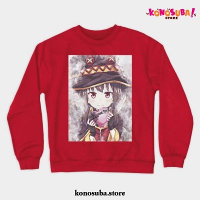 Cute Konosuba Art Crewneck Sweatshirt Red / S