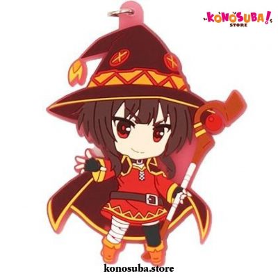 Cute Konosuba Megumin Aqua Darkness Strap Rubber Keychain 01