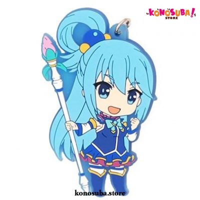 Cute Konosuba Megumin Aqua Darkness Strap Rubber Keychain 03 Auqa