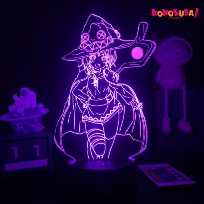 Funny Konosuba Megumin 3D Led Lamp Night Light Crack Base No Remote