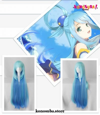 Konosuba Aqua Blue Long Straight Synthetic Hair Cosplay Wigs