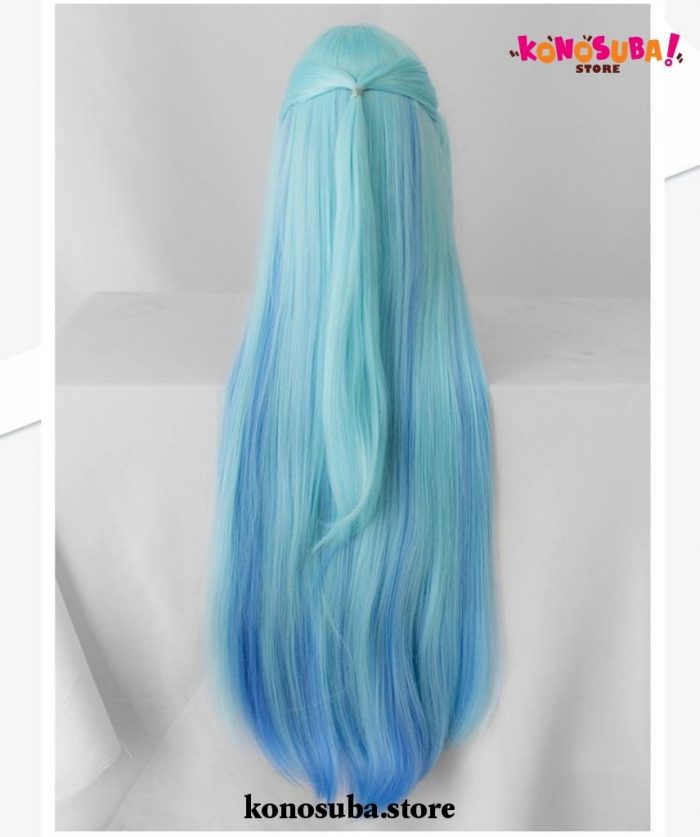 Konosuba Aqua Blue Long Straight Synthetic Hair Cosplay Wigs