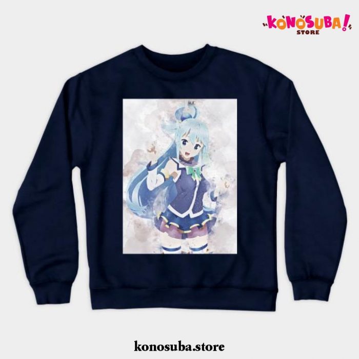 Konosuba Art Crewneck Sweatshirt Navy Blue / S