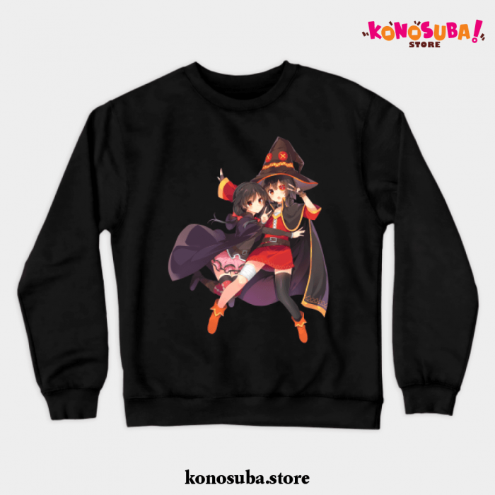 Megumin And Yunyun Crewneck Sweatshirt Black / S