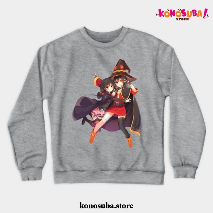 Megumin And Yunyun Crewneck Sweatshirt Gray / S