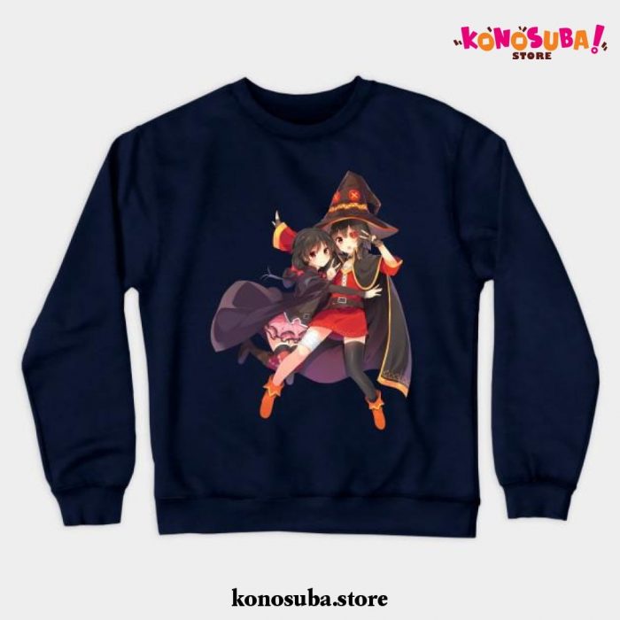 Megumin And Yunyun Crewneck Sweatshirt Navy Blue / S