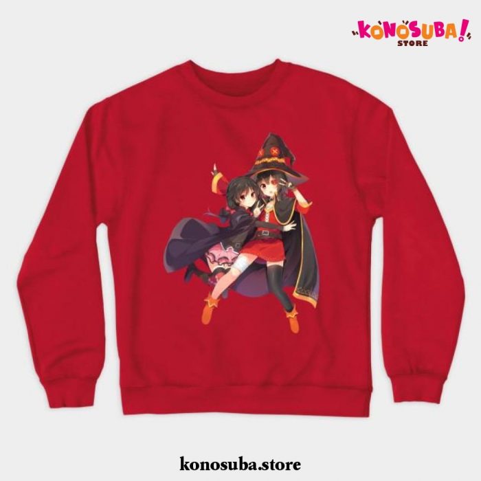 Megumin And Yunyun Crewneck Sweatshirt Red / S