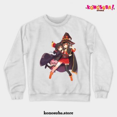 Megumin And Yunyun Crewneck Sweatshirt White / S