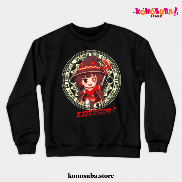 Megumin Konosuba Explosion Magic Crewneck Sweatshirt Black / S