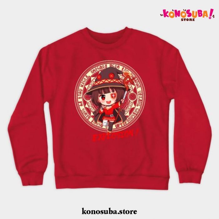 Megumin Konosuba Explosion Magic Crewneck Sweatshirt Red / S