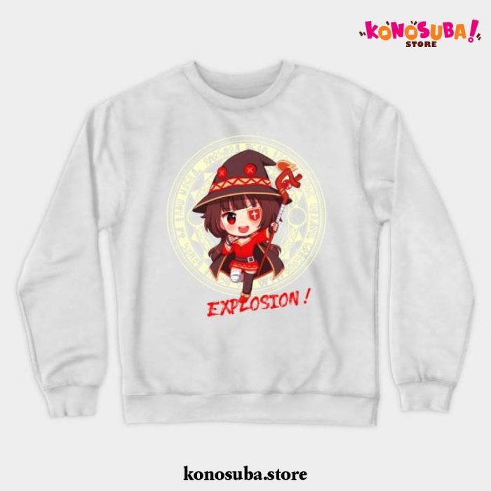 Megumin Konosuba Explosion Magic Crewneck Sweatshirt White / S