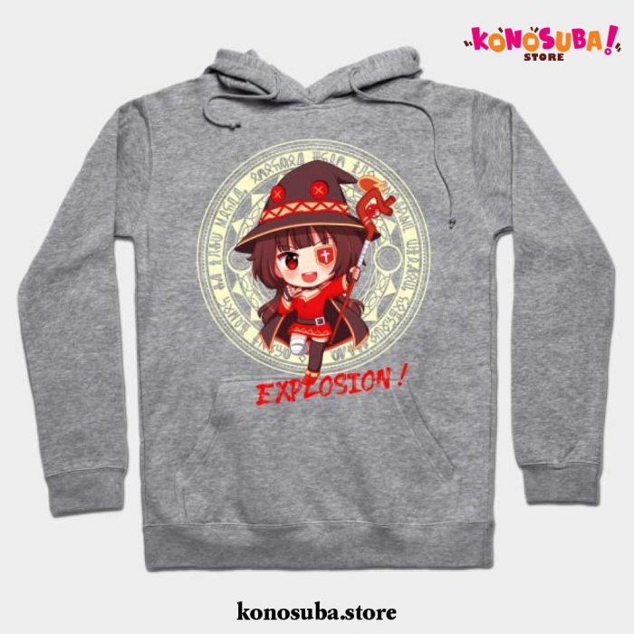 Megumin Konosuba Explosion Magic Hoodie Gray / S