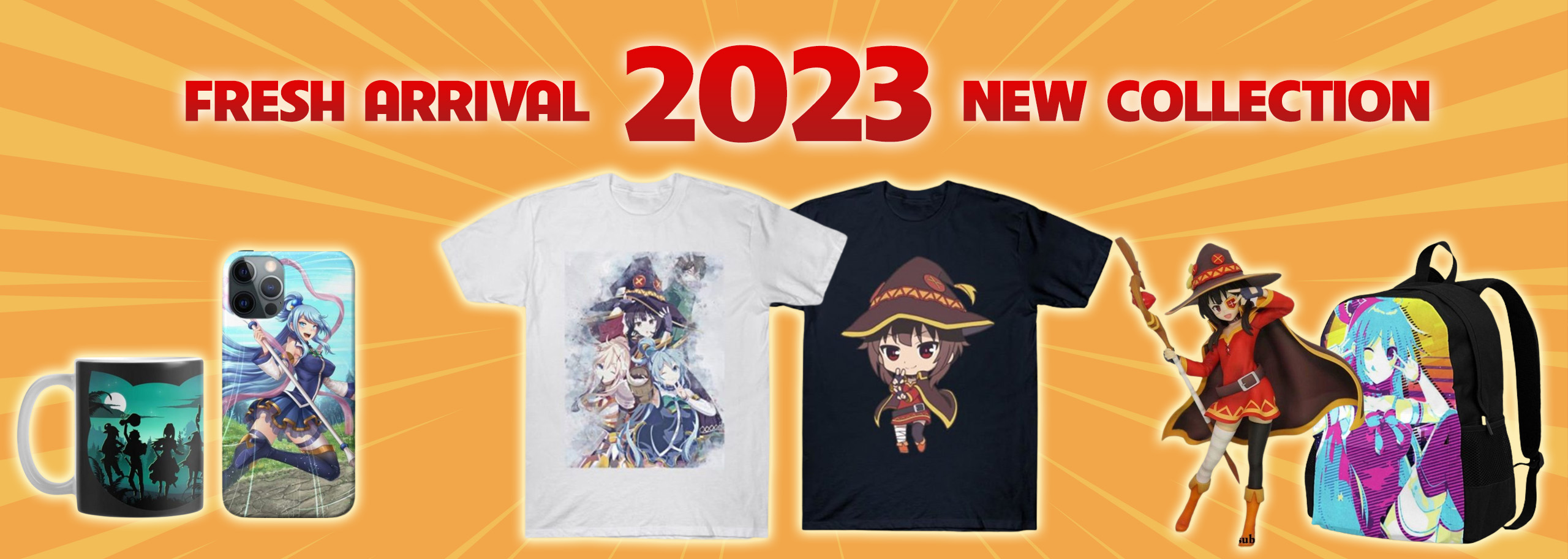 Camiseta Konosuba Kazuma Megumin Aqua Explosion Anime Filme