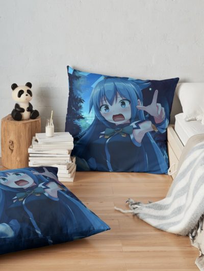 Aqua Konosuba Anime Throw Pillow Official Cow Anime Merch