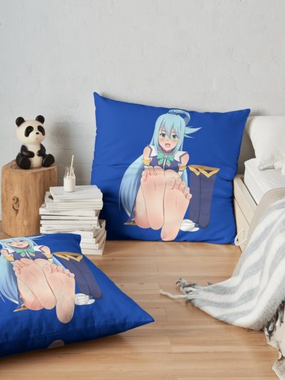Aqua Konosuba-Sexy Feet Throw Pillow Official Cow Anime Merch