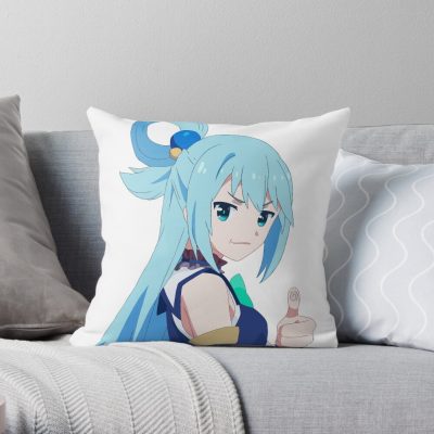 Aqua - Konosuba Throw Pillow Official Cow Anime Merch