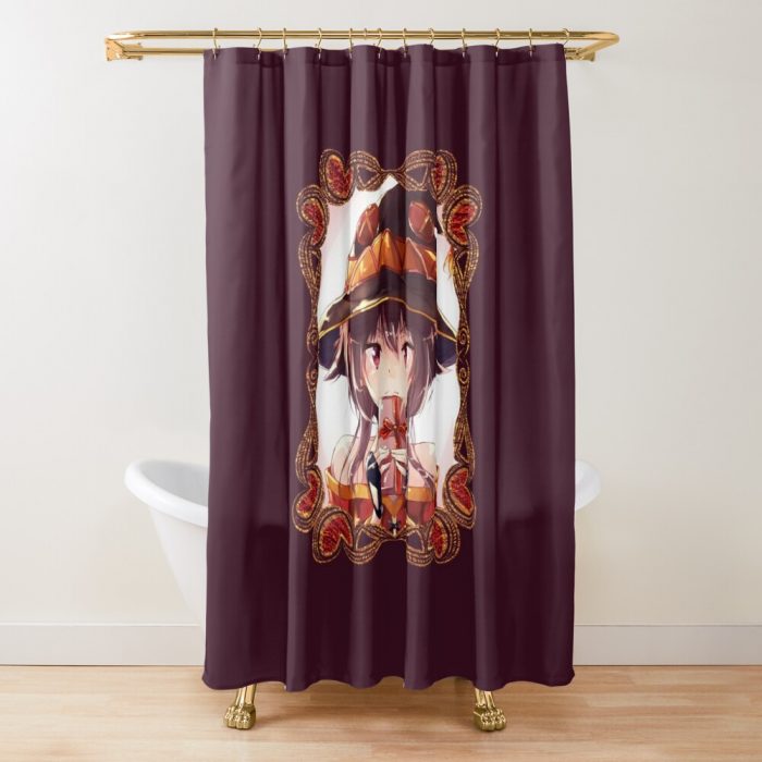 Megumin Holiday Celebration (On Dk. Purple) Shower Curtain Official Cow Anime Merch
