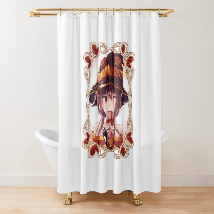 Megumin Holiday Celebration Shower Curtain Official Cow Anime Merch
