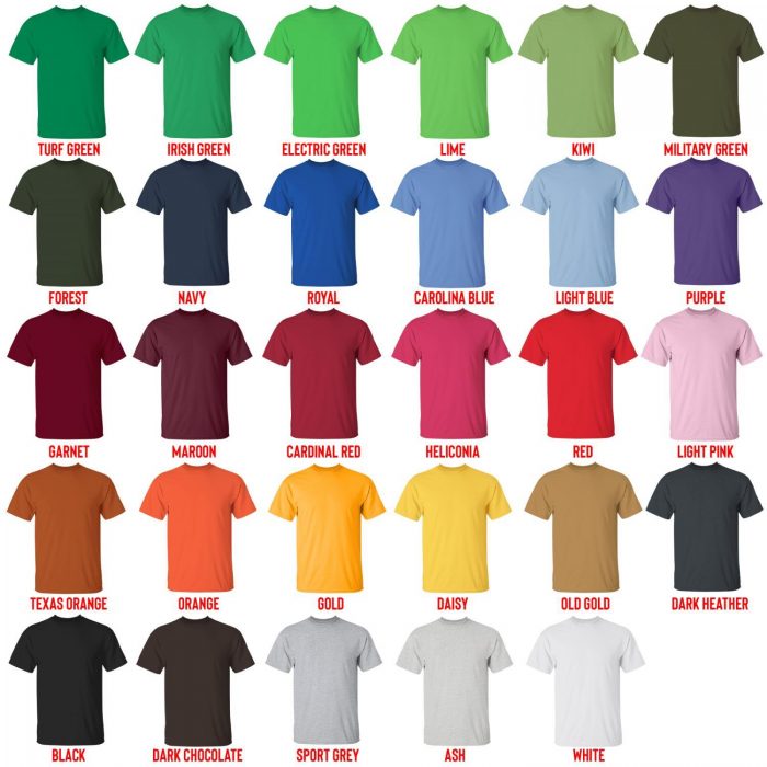 t shirt color chart - Konosuba Store
